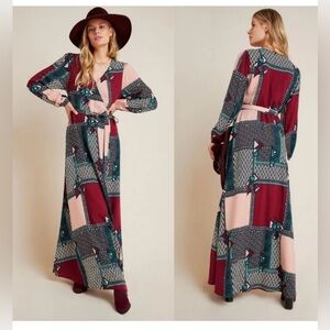 Anthropologie Porridge maxi wrap dress, Size L